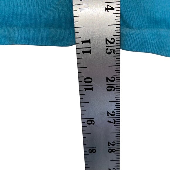 Aeropostale Varsity Team Graphic T-Shirt S/P Turquoise Cotton - Picture 6 of 10